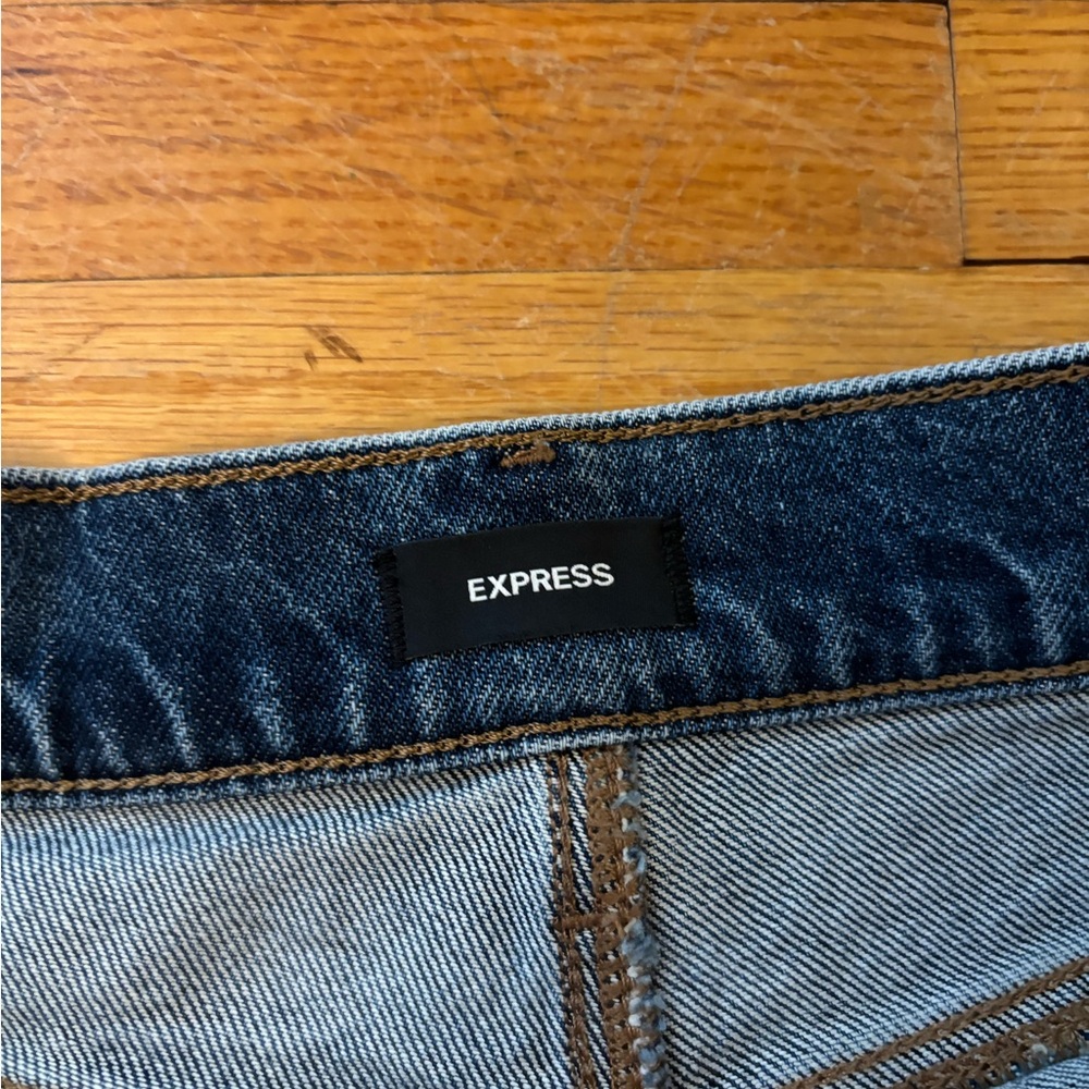 Express Black and Denim Women's Overalls - Picture 2 of 4